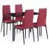  Set mobilier de bucătărie, 5 piese, roșu vin