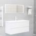 Set mobilier de baie, alb lucios, 100 x 38.5 x 45 cm