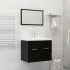  Set mobilier de baie, 2 piese, negru, PAL