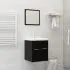  Set mobilier de baie, 2 piese, negru, PAL