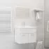  Set mobilier de baie, 2 piese, alb, PAL