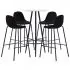 Set de bar, 5 piese, negru, material textil