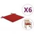 Set 6 bucati perne scaun de gradina, rosu, 50 x 50 x 3 cm