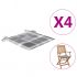 Perne scaun gradina 4 buc. gri model carouri 40x40x3 cm, gri cu model, 40 x 40 x 3 cm
