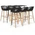 Set mobilier de bar, 7 piese, negru