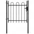 Poarta de gard cu o usa, negru, 100 x 75 cm