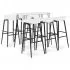 Set mobilier de bar, 7 piese, alb, 60 x 60 x 105 cm