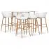 Set mobilier de bar, 7 piese, alb, 60 x 60 x 105 cm