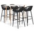  Set mobilier de bar, 5 piese, alb și negru