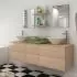  Set de mobilier de baie cu 7 piese și chiuvete incluse, bej