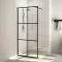 Paravan de duș walk-in negru 90x195 cm sticlă ESG transparentă