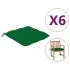 Set 6 bucati perne de scaun, verde, 50 x 50 x 7 cm