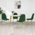 Set 4 bucati scaune de bucatarie, verde inchis