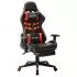 Scaun gaming cu suport picioare, negru/oranj, piele ecologică
