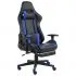  Scaun de jocuri pivotant cu suport de picioare, albastru, PVC