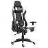  Scaun de jocuri pivotant, alb, PVC