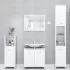  Set mobilier de baie, 4 piese, alb, lemn prelucrat