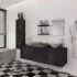  Set mobilier baie 11 piese, chiuvete și robinete incluse, negru