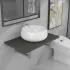  Set mobilier de baie, 2 piese, gri, ceramică