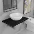  Set mobilier de baie, 2 piese, negru, ceramică