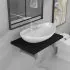  Set mobilier de baie, 2 piese, negru, ceramică