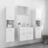  Set mobilier de baie, alb, lemn prelucrat