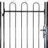 Poarta metalica pentru gradina cu varfuri arcuite 100 x 198 cm, negru, 100 x 198 cm