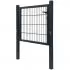 Poarta pentru gard 2D (simpla), gri, 106 x 130 cm