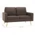 Canapea cu 2 locuri, maro, material textil