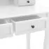 Set masa toaleta cu taburet alb 100x40x146 cm lemn paulownia, alb