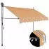  Copertină retractabilă manual cu LED, galben & albastru, 250 cm