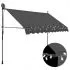  Copertină retractabilă manual cu LED, antracit, 250 cm
