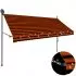  Copertină retractabilă manual cu LED, portocaliu & maro, 300 cm