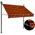  Copertină retractabilă manual cu LED, portocaliu & maro, 200 cm