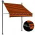  Copertină retractabilă manual cu LED, portocaliu & maro, 150 cm