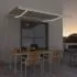 Copertina automata cu LED & senzor vant, crem, 450 x 350 cm