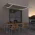  Copertină retractabilă manual cu LED, crem, 450x350 cm