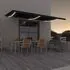  Copertină retractabilă manual cu LED, antracit, 600x350 cm