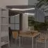  Copertină retractabilă manual cu stor&LED, albastru&alb, 4x3 m