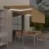  Copertină retractabilă manual cu stor&LED, galben&alb, 5x3 m