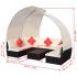 Set mobilier de gradina cu baldachin, 9 piese, negru