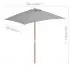 Umbrelă de soare, exterior, stâlp lemn, 150x200 cm, antracit