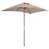 Umbrelă de soare, exterior, stâlp lemn, 150x200 cm, gri taupe