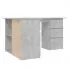 Birou de colt, gri beton, 145 x 100 x 76 cm