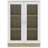 Dulap cu vitrină, alb&stejar Sonoma, 82.5 x 30.5 x 115 cm, PAL