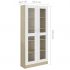 Dulap cu vitrină, alb&stejar Sonoma, 82.5 x 30.5 x 185.5 cm PAL