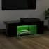 Comoda TV cu lumini LED, negru, 90 x 39 x 30 cm