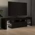 Comoda TV cu lumini LED, negru, 140 x 35 x 40 cm