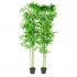 Set 6 decoratiuni plante bambus artificiale, verde, 190 cm