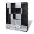 Dulap modular cu 18 compartimente alb si negru 37x146x180.5 cm, alb si negru, 37 x 146 x 180.5 cm